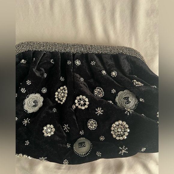 NWT Anthropologie Studded Velvet Embellished Clutch - Picture 7 of 14